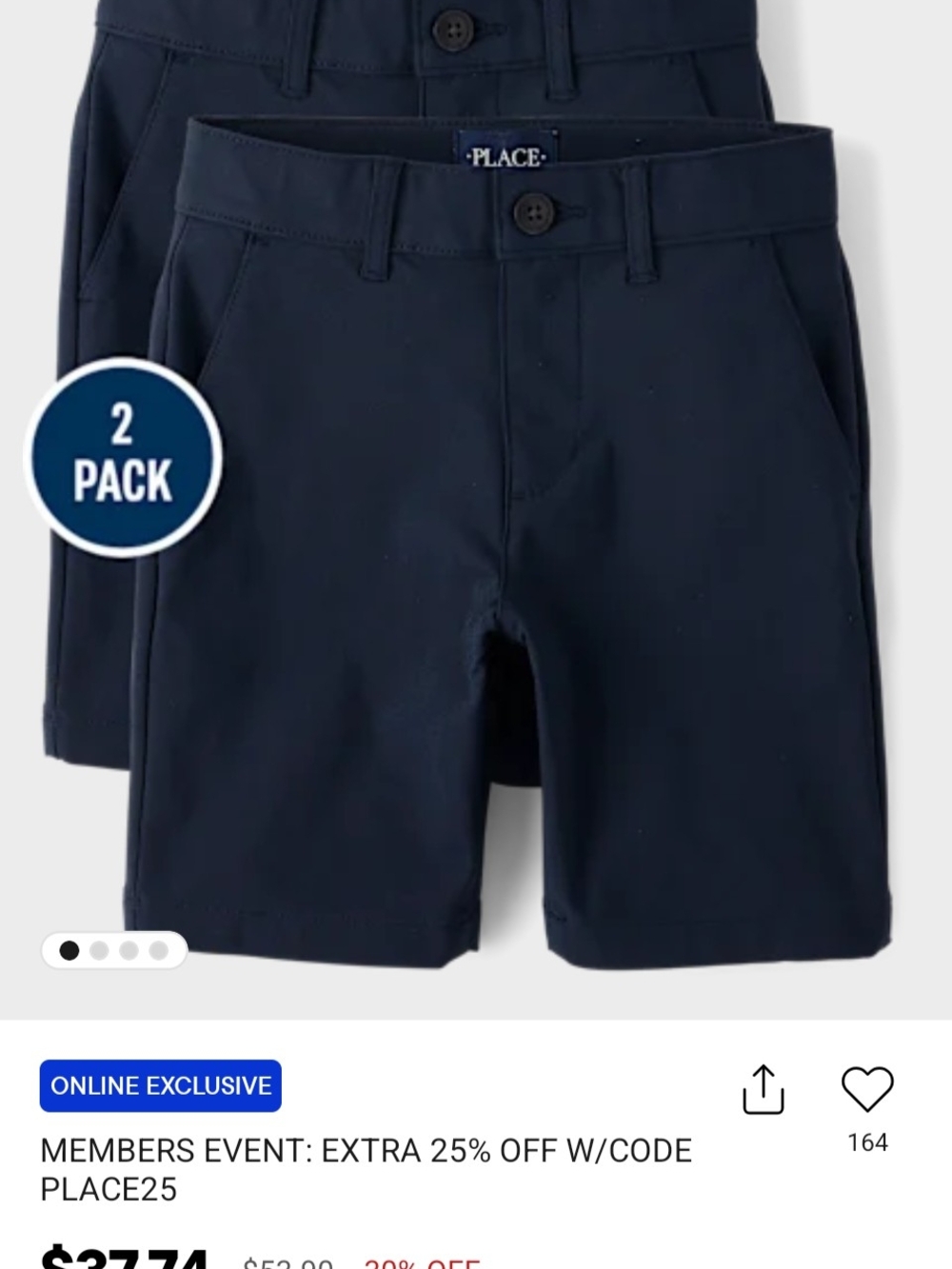 The Children's Place Navy 2-Pack School Uniform Shorts